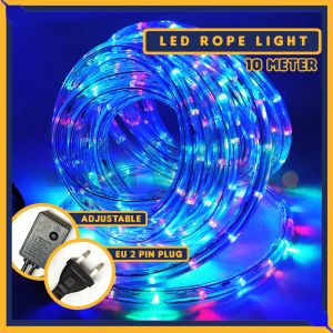 Lampu Raya Multi Colour LED Rope Light Strip Waterproof 10 Meter