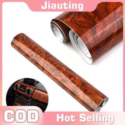 Jiauting Cao Glossy xe nhãn dán không thấm nước xe nội bộ dính DIY phim hạt gỗ Vinyl Decal phổ tự động phụ kiện nội thất