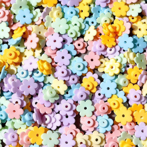 NOVAWEAR 6 Petal Flower Particles 10mm 100g Crunchy Slime Fillers Squeeze Ball Stuffing Building Blocks Colorful Pinch Craft Accessories DIY Projects Kids Adult Durable