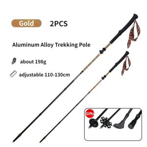 MAP BROTHER M3030 Lightweight Folding Quick Lock Trekking Pole Hiking Trail Running Walking Stick Aluminum Alloy Adjustable 110-130CM
