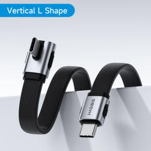 Hagibis USB4 V2 Cable 90-Degree Right-Angle USB-C to USB-C Cable Type-C Fast Charging Cable PD 240W 80Gbps 8K Compatible For iPhone 17 MacBook Smartphones Hard Drive Enclosures