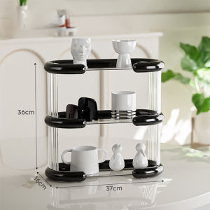 ome light luxury storage shelf desktop tea cup storage rack tray type storage shelf put tea cups
