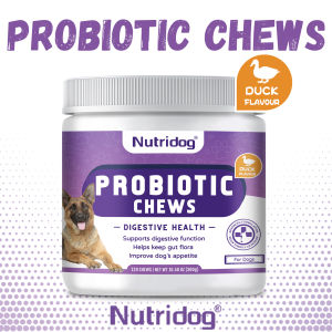 เม็ดเคี้ยวโปรไบโอติกสำหรับสุนัข ช่วยระบบย่อยอาหาร ขนมสุนัข ย่อยง่าย รสเป็ด300 กรัม