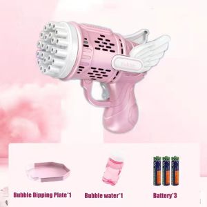 Bubble Gun Toy Bubble Machine for Party Bubble Gun Kids Gatling 64-Hole Charging Wedding Bubble Machine Children Outdoor Bath Toys Bubbles Toy for Kids