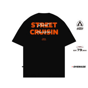 Aerostreet T Shirt Oversize Street Cruisin Hitam Kaos FADAA
