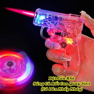 Mô Hình Sưu Tầm Trong Suốt Kết Hợp Con Quay Có Đèn Led Nhấp Nháy