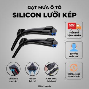 [1 CẶP ] Gạt mưa silicon lưỡi kép | gạt mưa silicon 2 lưỡi | phù hợp mọi dòng xe chốt gạt đa dạng không tiếng ồn sạch nước size 14inch-26inch