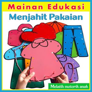 Mainan edukasi MENJAHIT PAKAIAN montessori