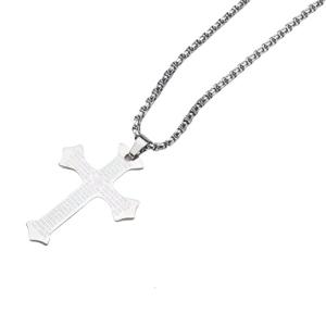 Stylish Religious Crosses Necklace with Spanish Scripture Craft in Alloy Materials for Unique Fashion Statements