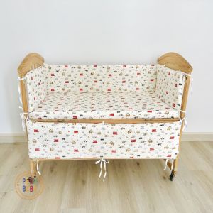 Bộ 4 tấm quây cũi cho bé 62x114cm PETIT BEBE vải muslin nhiều họa tiết êm ái an toàn