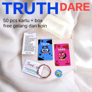Kartu Permainan Truth or Dare isi 50 pcs free gelang dan koin