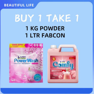 【Buy 1 Take 1】Labn Care Power Wash Powder Detergent 1 Kg Labn Care Comfy Passionate Fabric Conditioner 1 Ltr