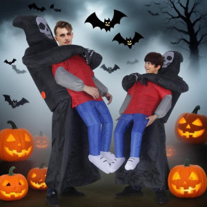 Adult Inflatable Grim Reaper Carrying Person Costume Scary Halloween Outfit for Party Cosplay Prank Performance Stage Show2026