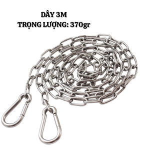 Dây xích dây phơi quần áo Inox không gỉ chịu lực tốt kèm 2 móc khóa