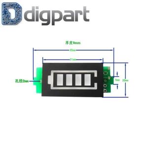 Indikator Kapasitas Baterai Lithium 4.2V 1S 1 Seri Biru Power Baterai
