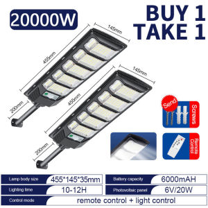 GENGYAN-M 【BUY 1 TAKE 1】 Solar light 20000W super bright solar light outdoor waterproof LED light solar street light heavy duty sensor super bright LED street light (IP67 waterproof)