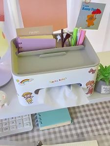 กล่องเก็บของตั้งโต๊ะอเนกประสงค์ 1 ชิ้น กล่องทิชชู่ กล่องกระดาษลิ้นชัก ออแกไนเซอร์เก็บของบนโต๊ะ