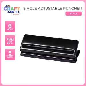 6 Hole Puncher Adjustable KW-Trio for A4 A5 A6 B7 Desktop Paper Punch Notebook Documents