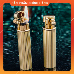 Hộp Quẹt Bật Lửa Xăng Đá Chief CF028 Thiết Kế Độc Lạ Sang Trọng Màu Vàng - Dùng Xăng Bấc Đá Cao Cấp