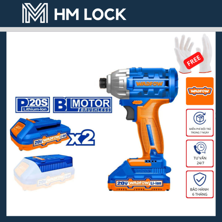 MÁY SIỂT VÍT DÙNG PIN LITHIUM 20V WADFOW 170N.M - KÈM 2 PIN 1.5AH + 1 ...