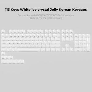 XVX Jelly Crystal Keycaps with pink/blue side printing 113 keys double-shot DIY keyboard OEM profile translucent keycaps.