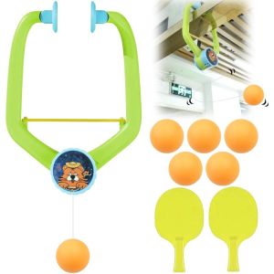 GOODOO Hand-eye Coordination Door Ping Pong Game Set with Racket and Balls Adjustable Hanging Table Tennis Portable Improve Concentration Childrens Table Tennis Trainer Over The Door