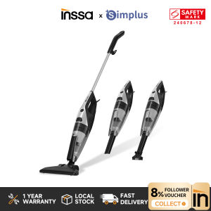INSSA x Simplus Vacuum Cleaner 18000PA 1.76kg Lightweight 3 Interchangeable Heads 3-Layer Filtration 1L Large Dust Cup Compact Body Easy Storage