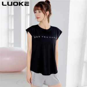 Luoke Yoga Clothes Jacket Women Summer New Style Sleeveless Sports Vest Women Fashion Loose Body Covering Ladies Fitness Clothes