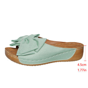 [Free Shipping] New Plus-Size Bow-Knot Platform Sandals For Women Featuring A Wedge Heel Open-Toe Design And Lightweight Construction Perfect For Beach Wear