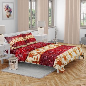 Sprei katun  motif. batik flowers aesthetic anti geser king size LP