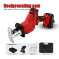 Reciprocating Saw Cordless Gergaji Kayu Recipro Gergaji Potong dengan Battery / Mesin Reciprocating Saw Cordless Chainsaw Mesin Gergaji Besi Kayu Portable Gergaji Rantai Portable Handheld Saw with Rechargeable Battery for Wood Cutting. 