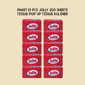 (10 pack) Jolly Pop Up Kuliner Tissue 200 sheet 2 ply Tisu Meja Makan Kotak Mini Uk Kecil Untuk Lap Mulut