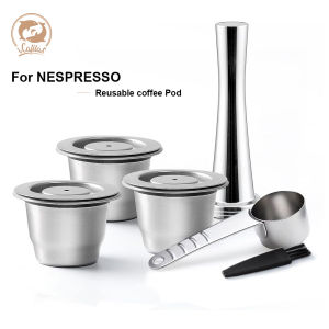 Reusable Stainless Steel Capsule for Nespresso fit Essenza Mini Inissia Pixie Mahcine Espresso Refillable Coffee Pods w Rubbers2026