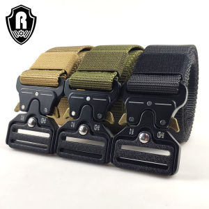 Sabuk Cowok Kanvas Nylon Ikat Pinggang Pria Import Gesper Model Taktikal Militer Double Ring