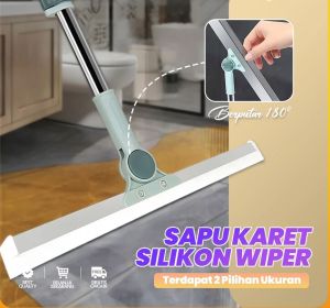 Sapu Karet Wiper Kaca 3in1 - Serokan Air Pembersih Lantai Sikat Wc Kamar Mandi Alat Pel Dorong Serbaguna (Sapu Wiper 3in1 Ajaib)