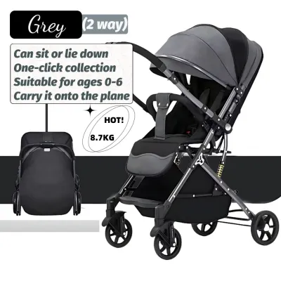 Beige Baby Stroller Foldable 2 Way Baby Stroller Compact Stroller Baby Travel Strollers Three-fold baby Strollers