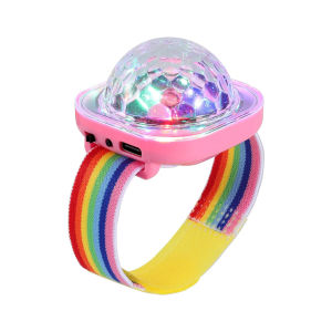 RGBDisco Light Wearable Party Watch Lamp Voice Controlled LED Strobe Auto Flash Dancing Stage Light Car Interior Ambient Neon Suction Cup Bracket Rechargeable