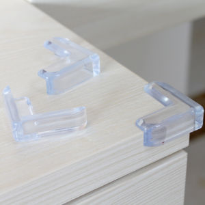 1 Set isi 4 Pcs Pelindung Sudut / Siku Meja Tajam Keamanan Bayi Termasuk Lem Kuat Double Tape Pengaman Sudut Tepi