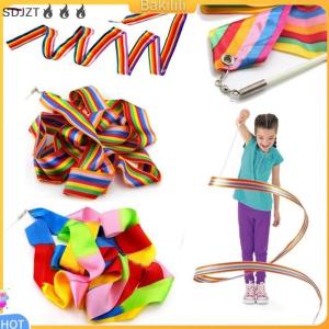 ZZ🔥🔥🔥 ริบบิ้นสำหรับออกกำลังกายมีสีสัน4ม. ก้านสีรุ้งแท่งฝึกกีฬายิมนาสติกยิมนาสติก