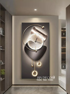(100% ẢNH CHỤP) Tranh đồng hồ treo tường họa tiết cách điệu sang trọng hiện đại kèm pin và đinh