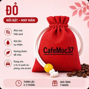 Túi Thơm Cafe Robusta 45g – Treo Xe Ô Tô | Tủ Quần Áo | Khử Mùi Tự Nhiên
