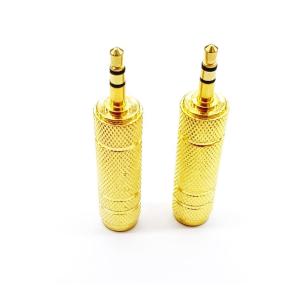 2PCS Audio Stereo Connector 6.35mm Female to 3.5mm Male Jack Audio Adapter / 6.3mm F to 3.5mm M Gold Plated