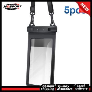 【HOSPORT】 Floating Phone Pouch 5pcs Waterproof Dry Bag with Lanyard for Swimming and Water Sports Activities
