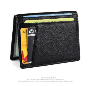 Super Slim Card Holder Genuine Leather Mini ID Credit Card Wallet Rfid Purse Thin Small Minimalist Travel Wallet for Men Women