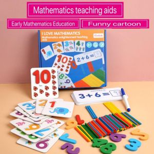 Montessori Mathematics Early Education Kids Learning Wooden Sticks Number Cognition Addition Subtraction