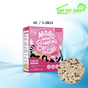 Cature Natural Wood Clumping Cat Litter Odor Control Plus / Carbon 6L / 2.4KG