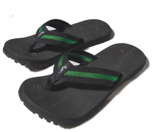 Outdoor slippers SANTH036 1071 black x green with black slipsole (Available Sizes  5 6 7 8 9 10 11 12.)