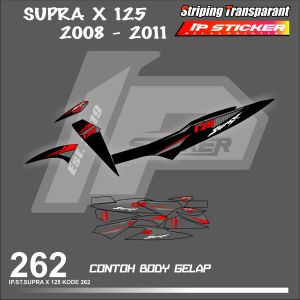 SUPRA X125 2008-2011  (COD) STIKER STRIPING MOTOR HONDA SUPRA X125  HOLOGRAM DAN TRANSPARAN