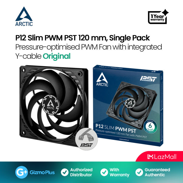 ARCTIC Cooling P12 PWM PST 120mm Pressure-optimised Case Fan with