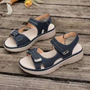 Free Shipping Summer Fashion New Style Sandals WomenS Sporty Wedge Sandals Lightweight Velcro Beach Sandals